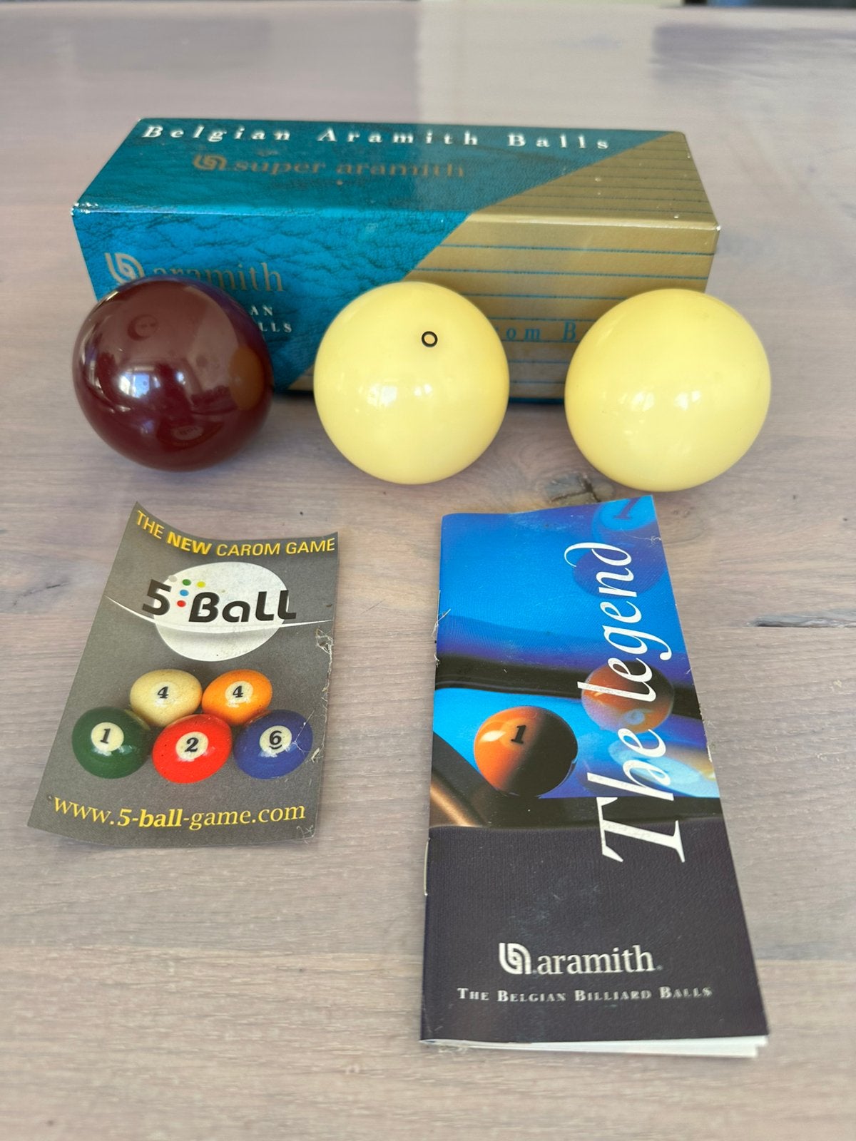 Biljardballen Belgium Aramith Balls biljard ballen 61,5mm, Ophalen of Verzenden, Zo goed als nieuw, Keu of Ballen