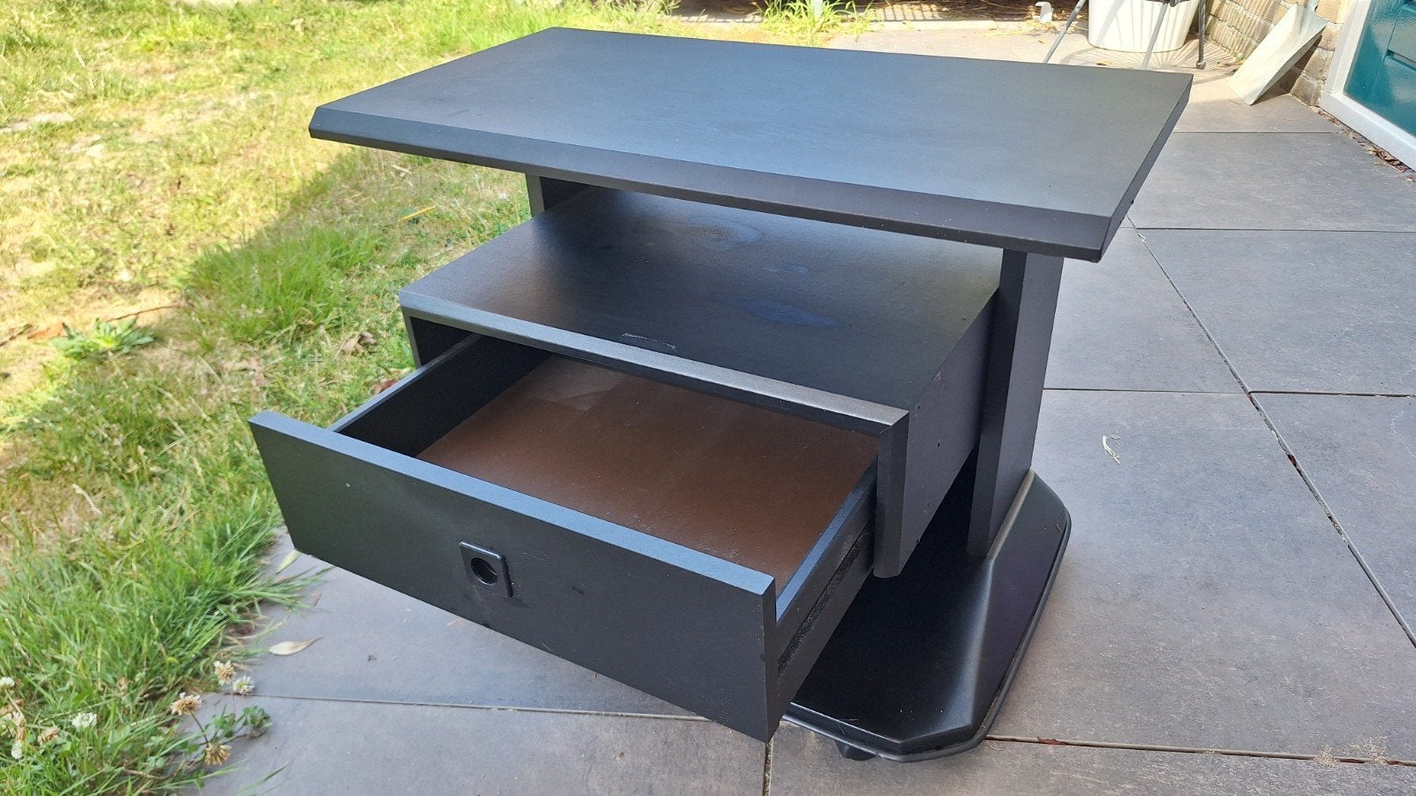 Zwart tv kastje, Ophalen, Gebruikt, 25 tot 50 cm