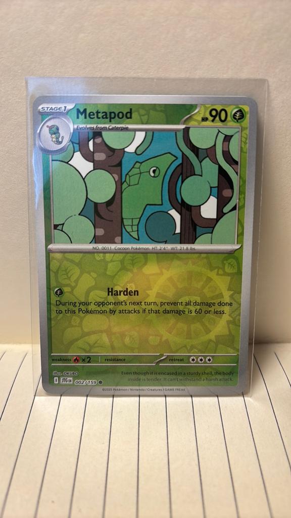 Metapod 002/159 journey together reverse holo pokemon kaart, Ophalen of Verzenden, Nieuw, Boosterbox