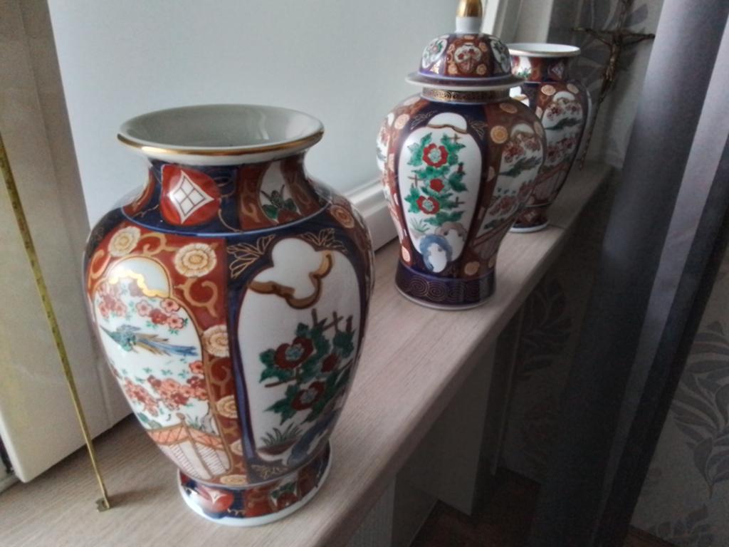 Set van 3 Oosterse Vazen - Gedetailleerd Decor  Gold imari, Antiek en Kunst, Antiek | Vazen, Ophalen