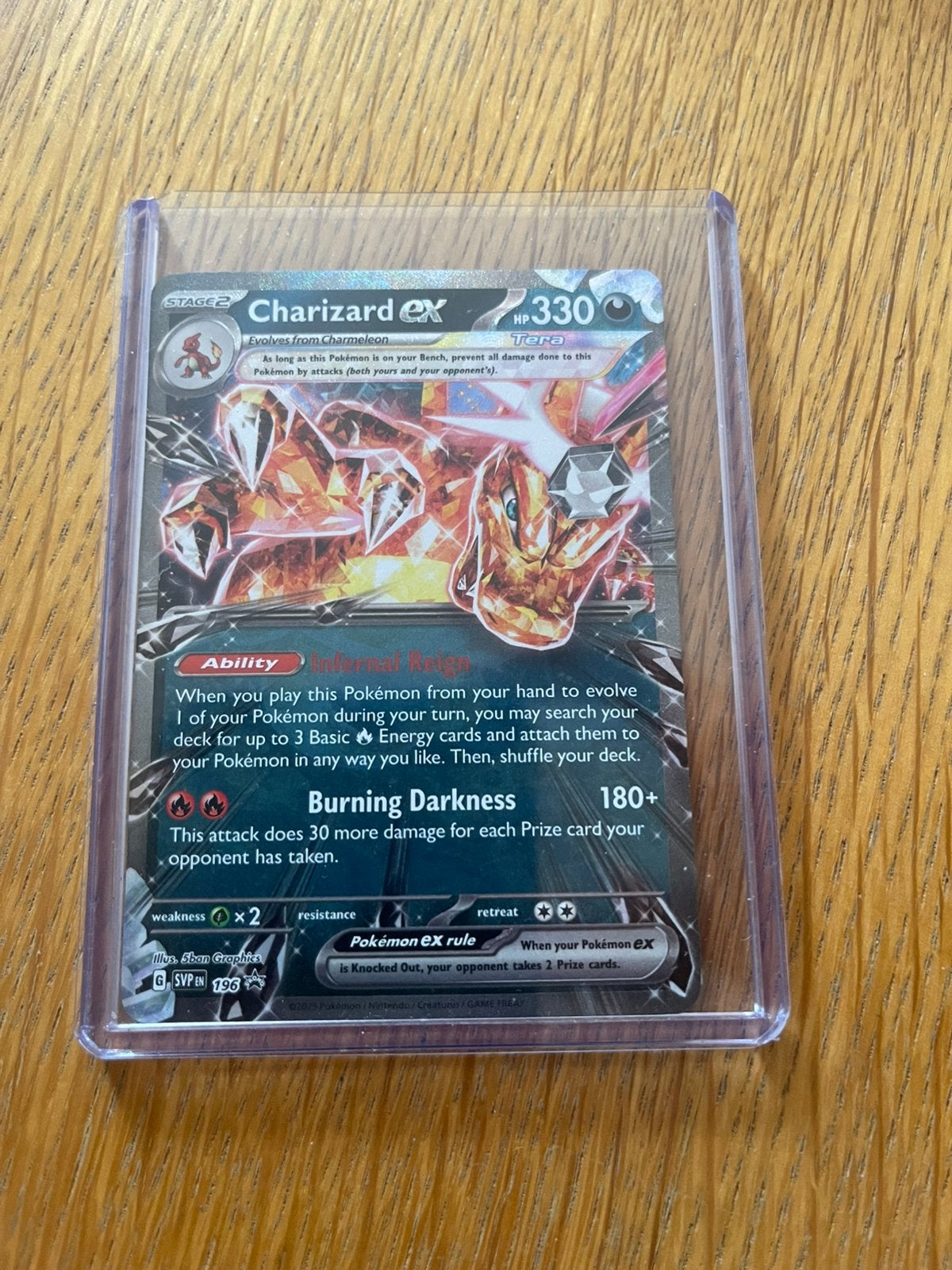 Pokémon TCG Charizard ex Tera Black Star Promo SVP EN 196, Ophalen of Verzenden, Zo goed als nieuw