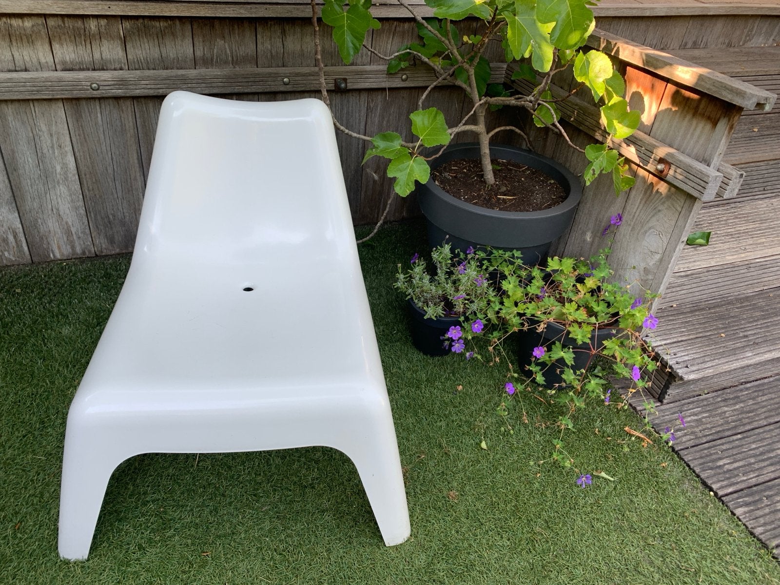 IKEA tuinstoel wit - hip en comfortabel, Tuin en Terras, Tuinstoelen, Ophalen, Gebruikt, Kunststof