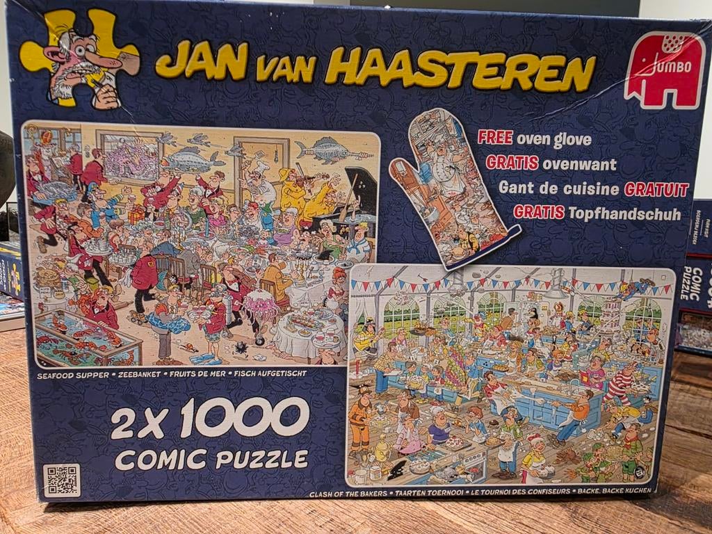 Jan van Haasteren Zeebanket & Taartentoernooi 2x1000 stukjes, Hobby en Vrije tijd, Ophalen of Verzenden, 500 t/m 1500 stukjes