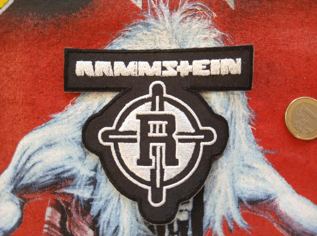 Rammstein prachtige  nieuwe shaped patch nieuw 36, Verzenden, Nieuw, Kleding