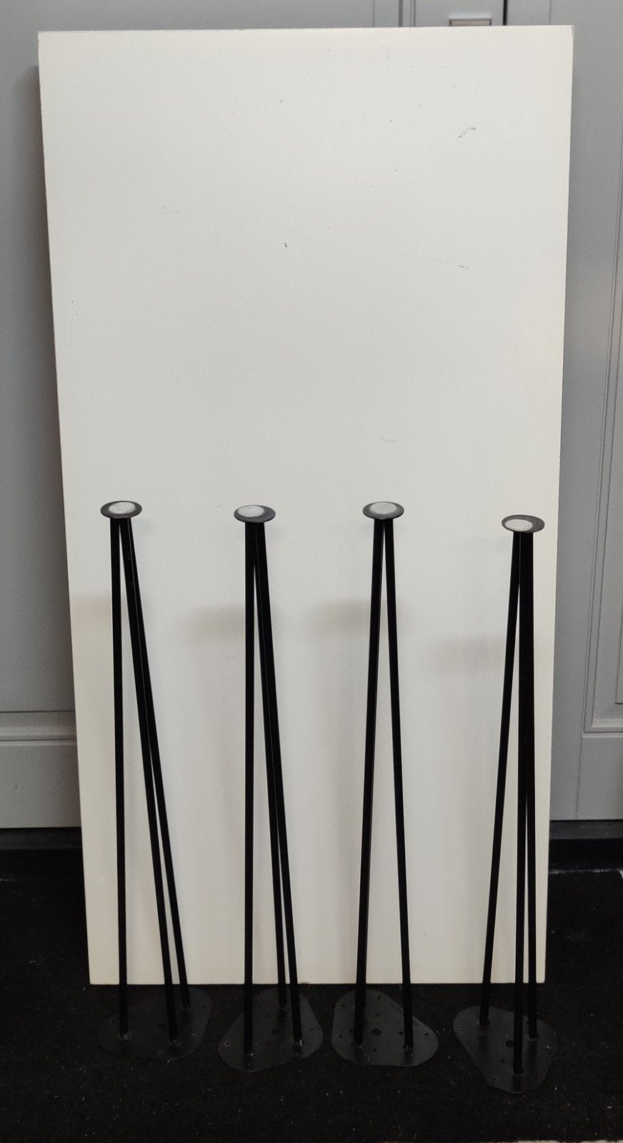 Ikea tafelblad met 4 designpoten, Ophalen, Overige materialen, Gebruikt, 75 cm of meer
