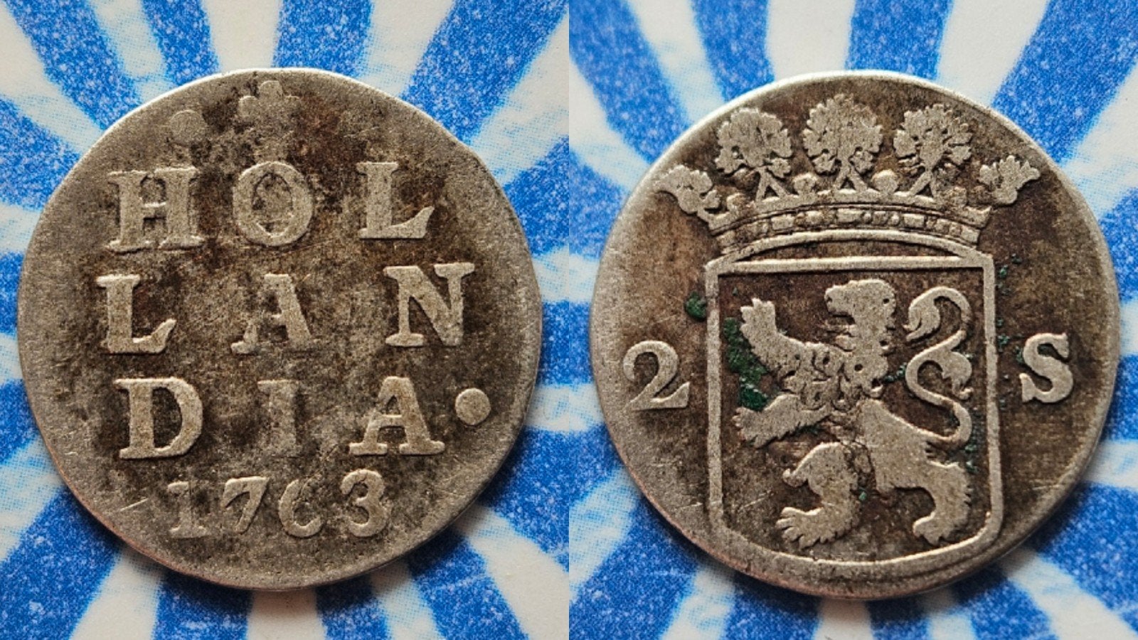 Oude zilveren munt dubbele stuiver 1763, Ophalen of Verzenden, Vóór koninkrijk, Losse munt, Zilver