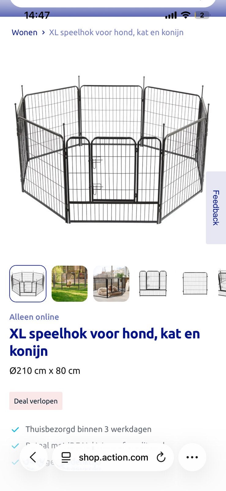 XL speelhok / ren voor dieren, Ophalen of Verzenden, Zo goed als nieuw, 110 cm of meer