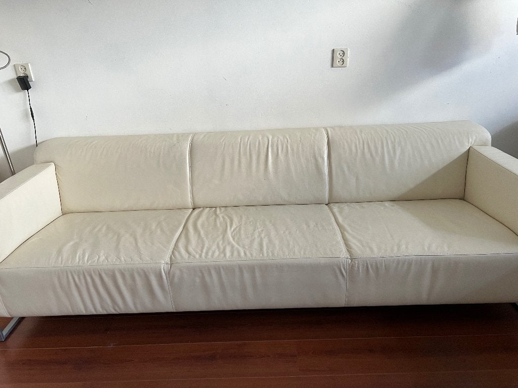 Leren Zitbank, Huis en Inrichting, Ophalen, 250 tot 300 cm, Gebruikt, Rechte bank