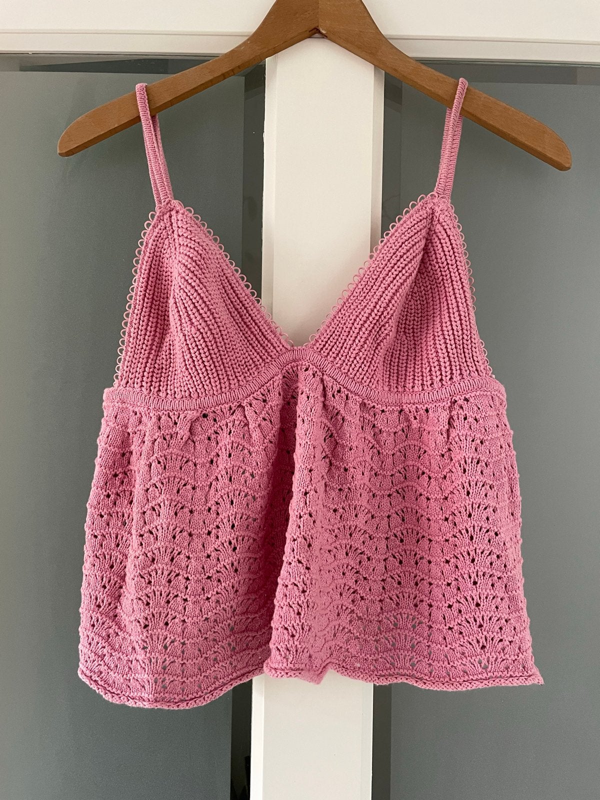 Roze gehaakt topje - Maat S, Ophalen of Verzenden, Roze, Gedragen, Maat 36 (S)
