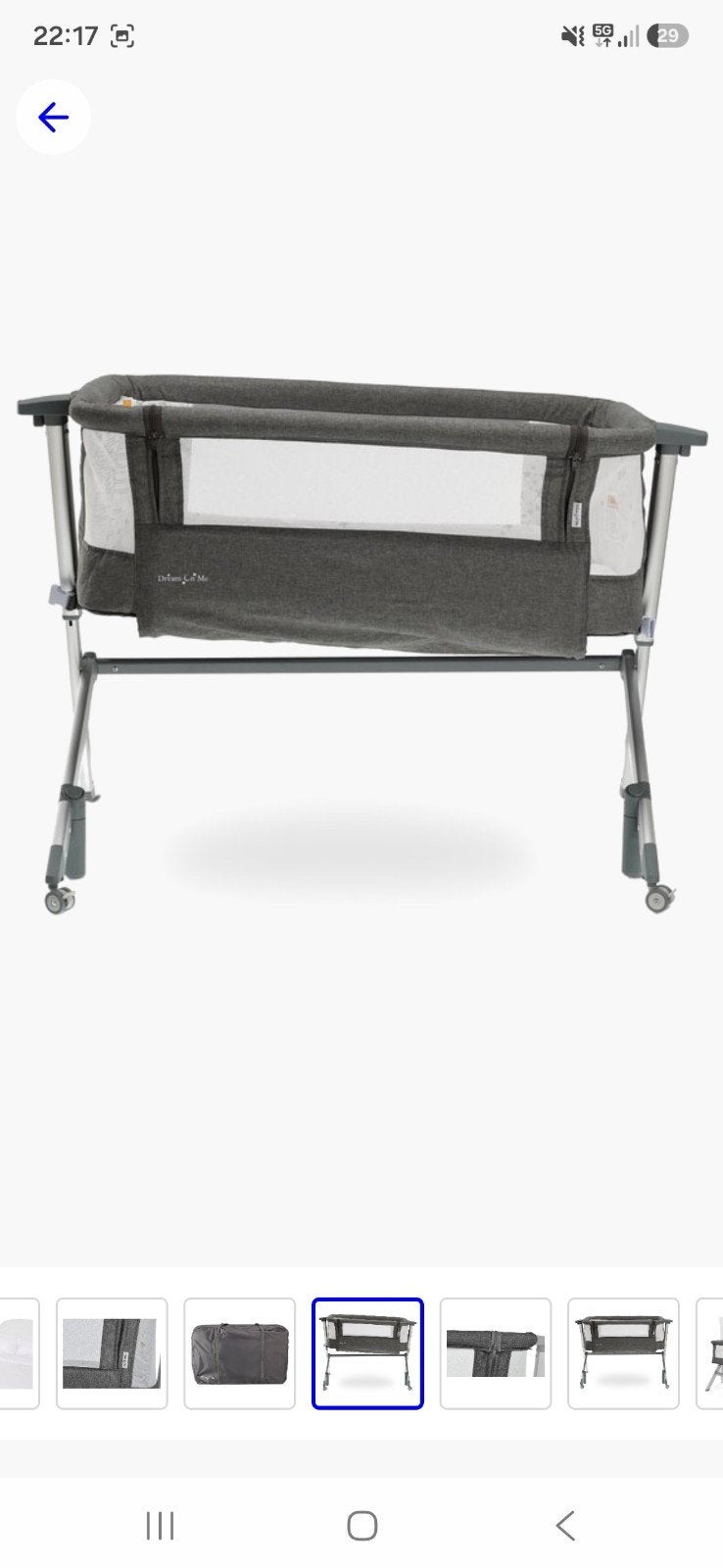 ZGAN! Dream On Me Co-Sleeper Wieg met Matras en Beddengoed, Ophalen of Verzenden, Zo goed als nieuw, Overige typen