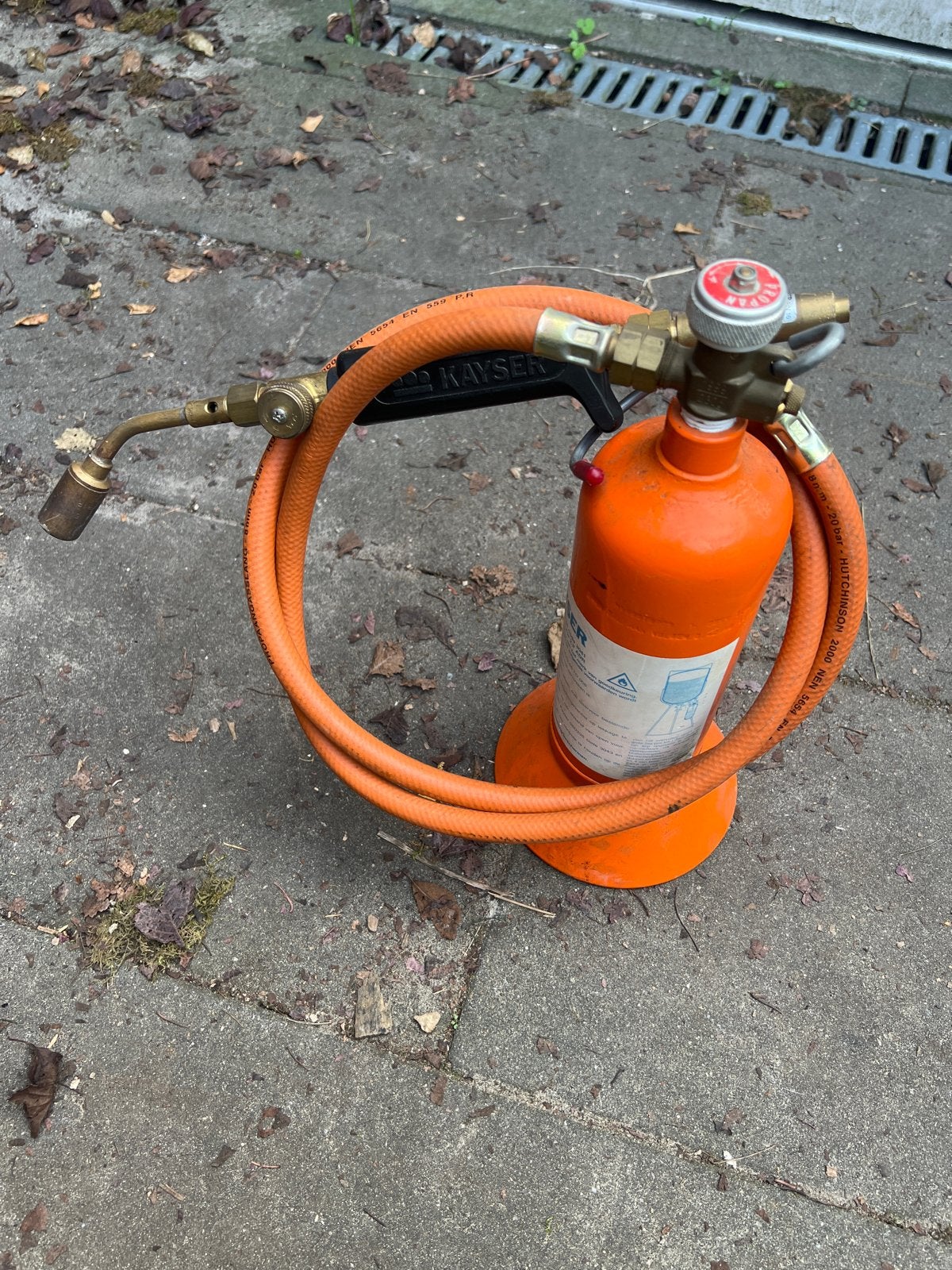 Kayser brander met gasfles en slang, Ophalen of Verzenden, Gebruikt, Overige typen
