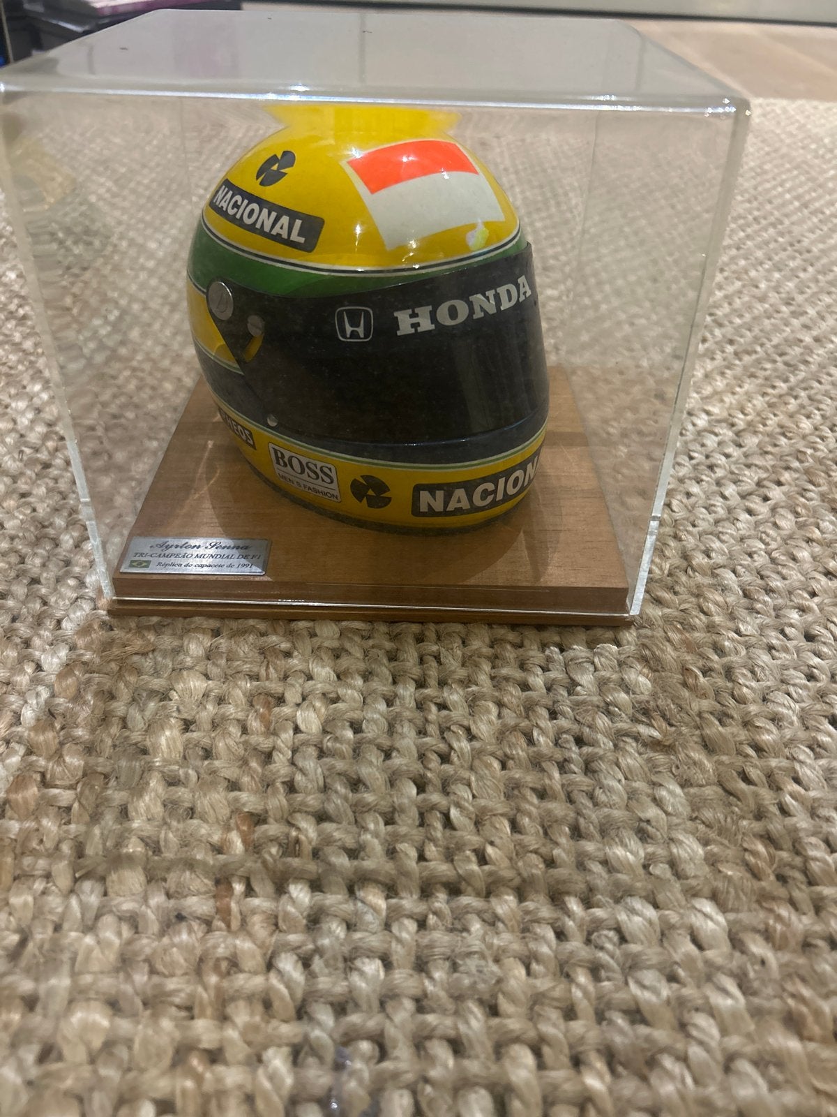 Ayrton Senna Helm MINI Replica 1991 - Formule 1 Collectible, Verzamelen, Ophalen of Verzenden, Zo goed als nieuw, Formule 1