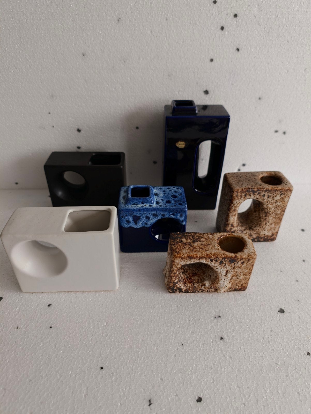 Set van 6 blokvaas/ chimney - Bijzondere uitgaves, Antiek en Kunst, Antiek | Vazen, Ophalen of Verzenden