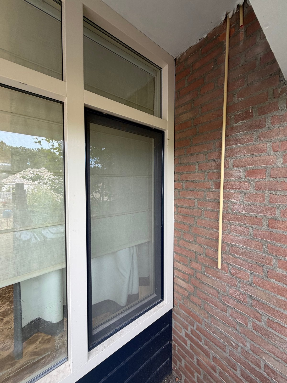 Kozijn met bovenlichten en 2 keer draaikiepraam, Ophalen, Gevelraam of Ruit, Gebruikt, 80 tot 120 cm