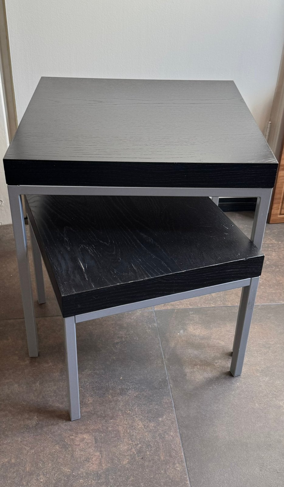 2bijzettafels van ikea  klubbo, Minder dan 55 cm, Gebruikt, Vierkant, Ophalen