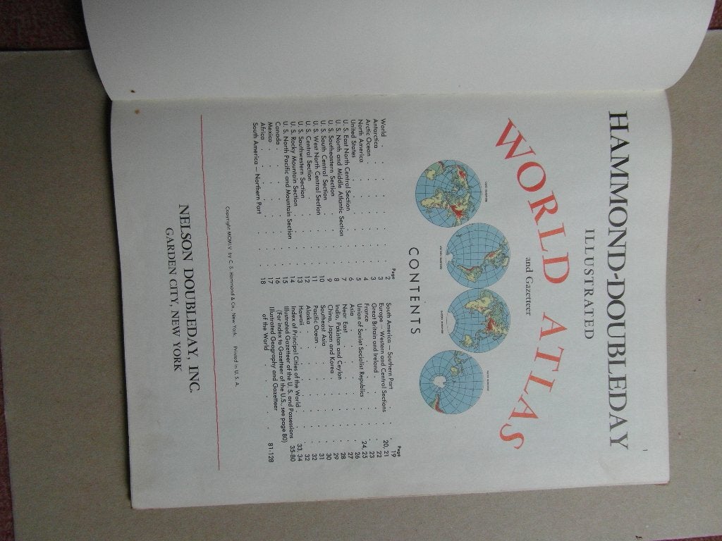 Hammond-Doubleday New Illustrated World Atlas 1957, Gelezen, Overige atlassen, Ophalen of Verzenden, 1800 tot 2000