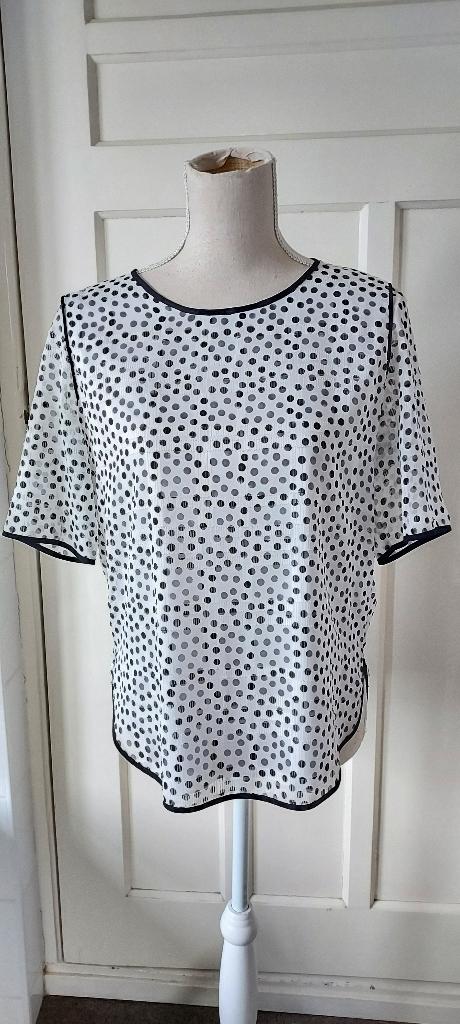 Mooi wit/zwart stippel blousje van SOMMERMANN   maat 38, Kleding | Dames, Blouses en Tunieken, Maat 38/40 (M), Wit, Zo goed als nieuw