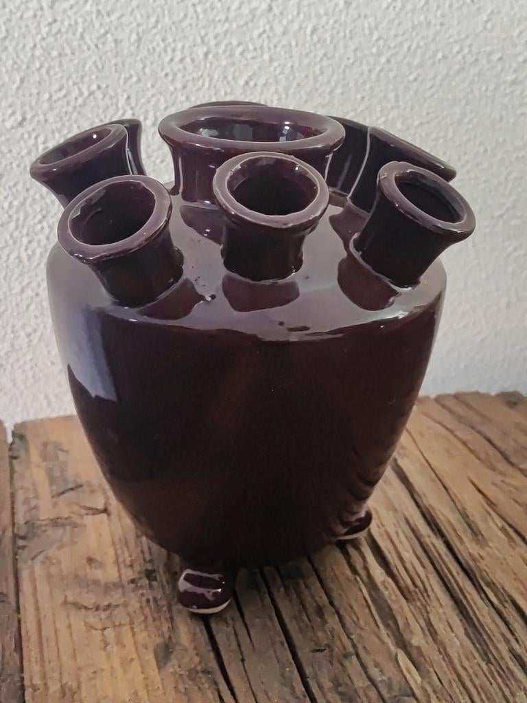Mica Tulpenvaas aubergine van kleur 16 cm in nieuwstaat, Huis en Inrichting, Woonaccessoires | Vazen, Ophalen of Verzenden, Zo goed als nieuw