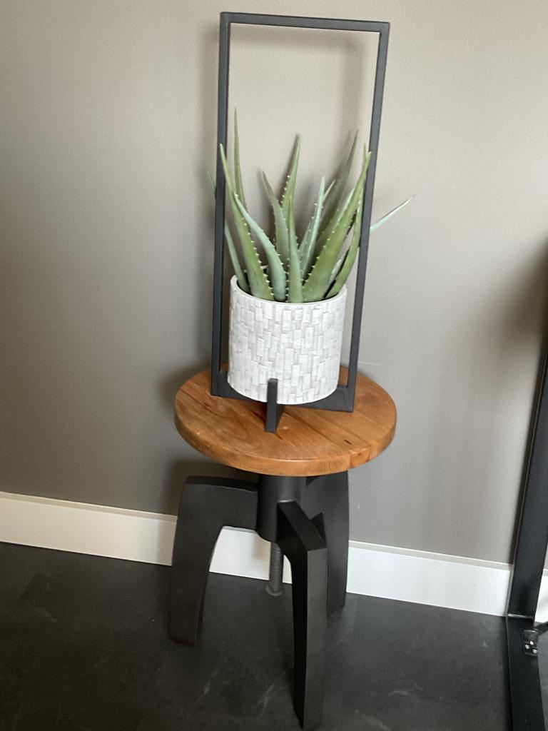 Decoratieve plantenstandaard met kunstplant, Huis en Inrichting, Woonaccessoires | Overige, Zwart, Ophalen of Verzenden, Zo goed als nieuw