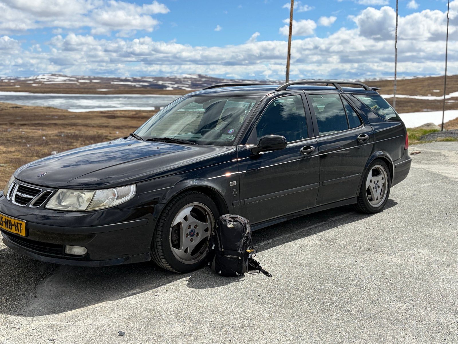 Saab 9-5 2.3 T Estate AUT 2003 Zwart Loop of sloop, Auto's, 1800 kg, 2290 cc, Zwart, Stationwagon