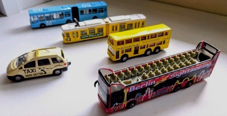 Speelgoed harmonicabus, tram, taxi, sightsee bus, ook Siku, Ophalen of Verzenden