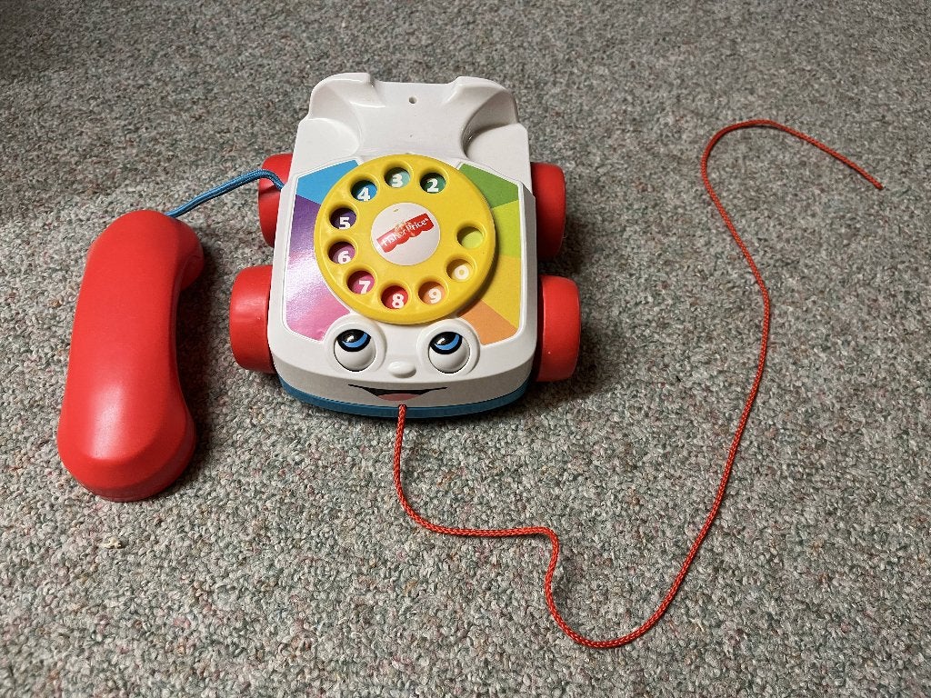 Fisher-Price telefoon op wieltjes, Kinderen en Baby's, Ophalen of Verzenden, Gebruikt, Duw- of Trekspeelgoed
