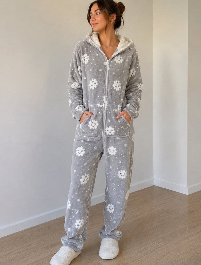 Donkergrijs fluffy huispak / onesie – True Spirit S/M, Kleding | Dames, Huispakken, Ophalen of Verzenden, Gedragen, Maat 36 (S)
