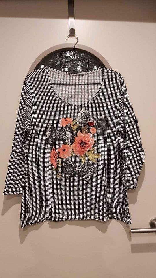 Betty Barclay shirt met vichy en strass, L, Zwart, Maat 42/44 (L), Betty Barclay, Ophalen of Verzenden