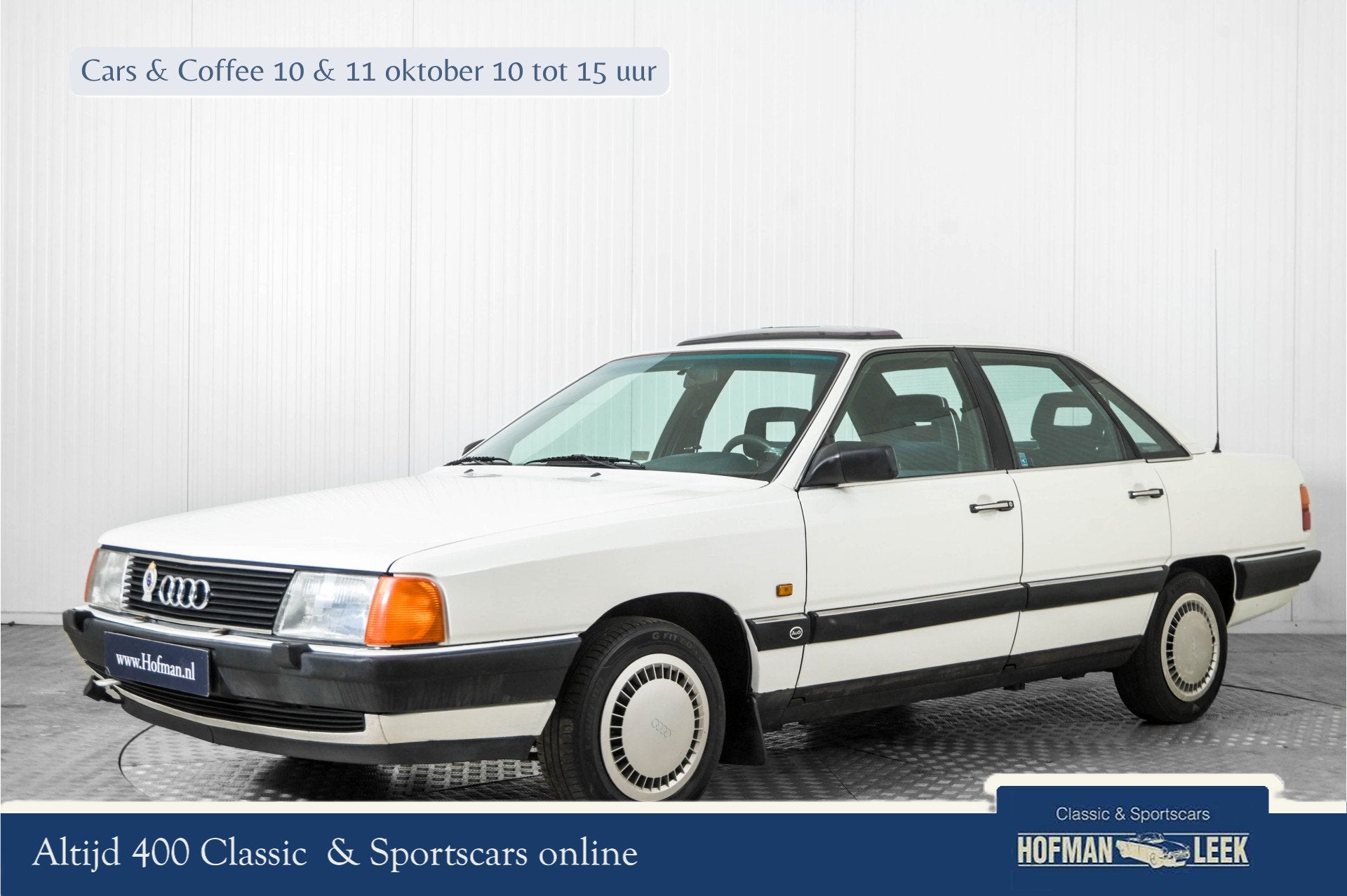 Audi 100 1.8 injectie (bj 1987), Auto's, Voorwielaandrijving, Gebruikt, 4 cilinders, Wit