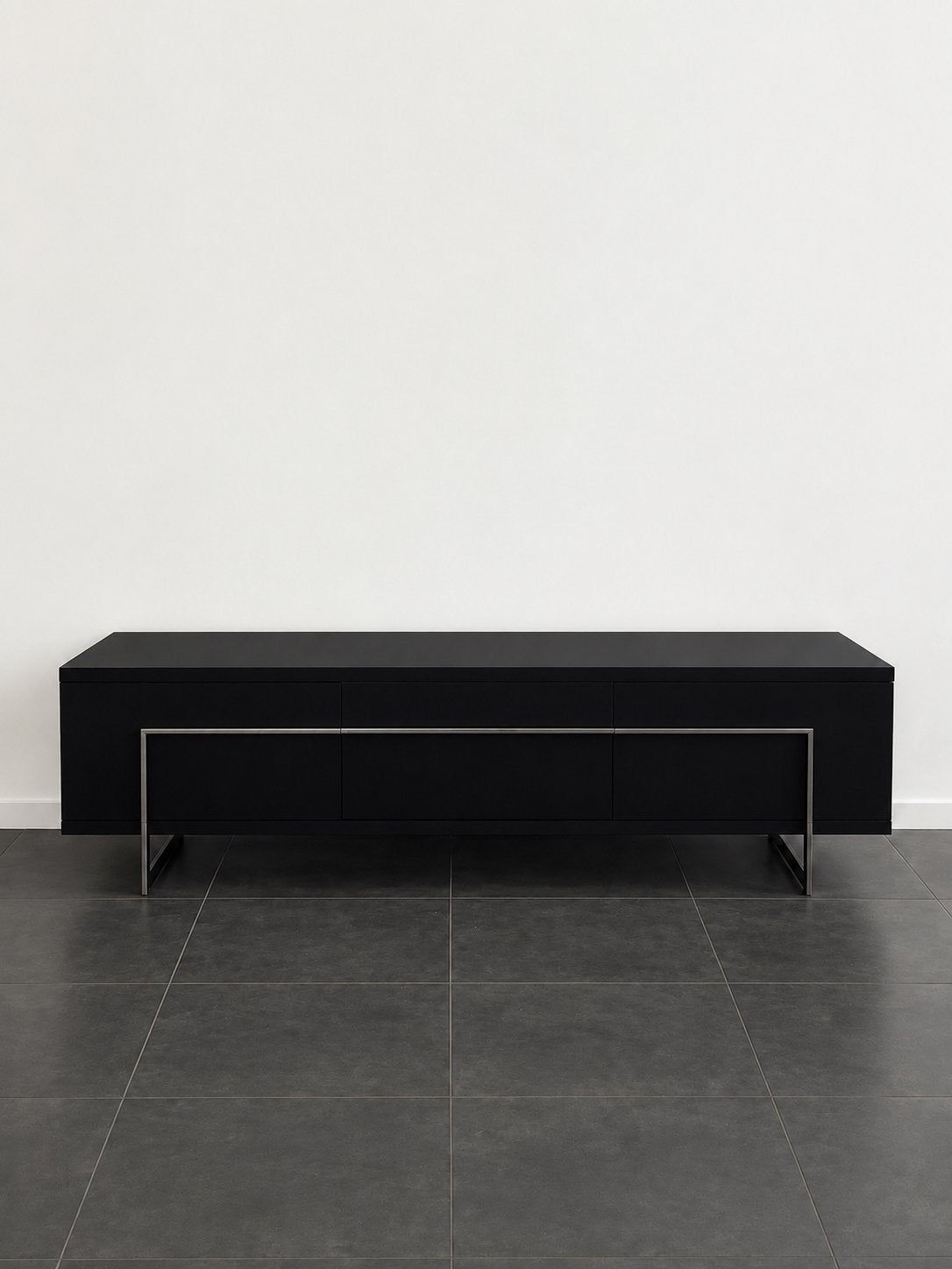 Zwarte design tv-kast, Ophalen, Gebruikt, 25 tot 50 cm, Minder dan 100 cm