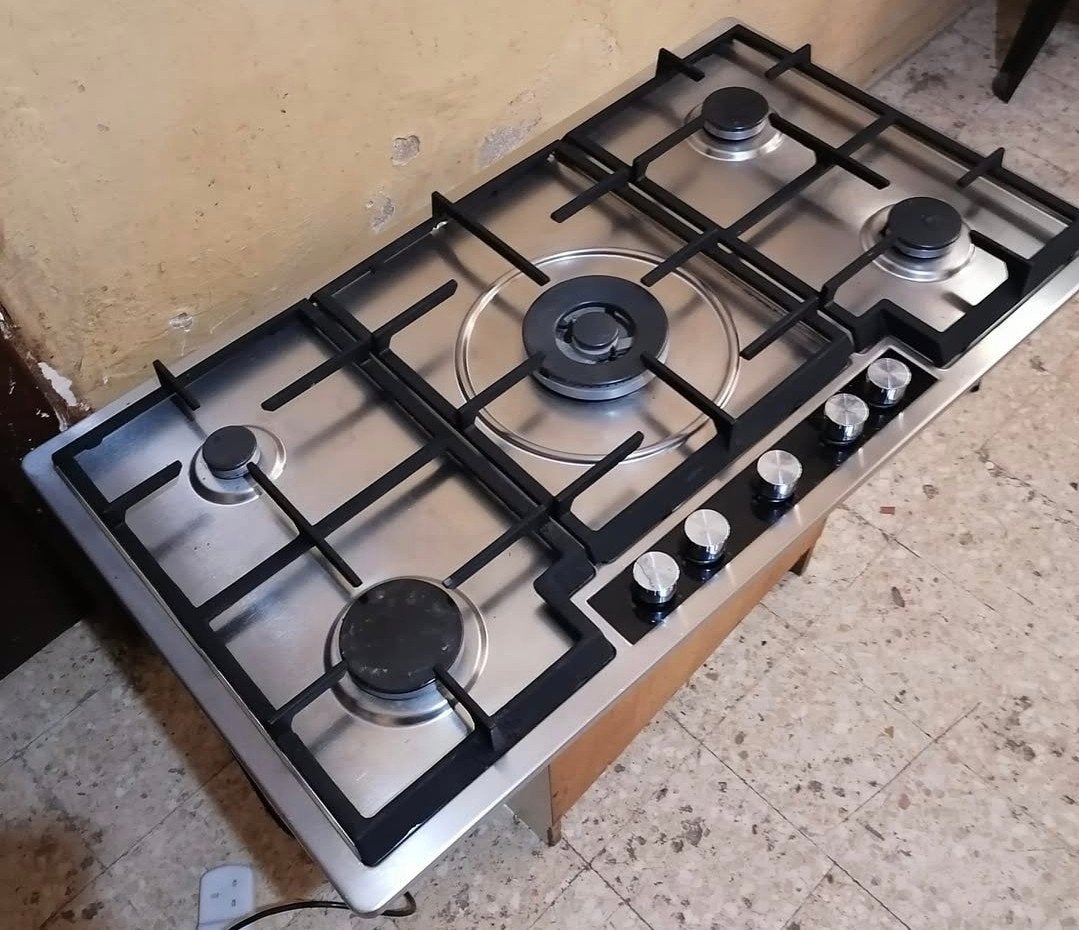 Siemens 5-pits gasfornuis met wokbrander, Ophalen, Gebruikt, 60 cm of meer, Inbouw
