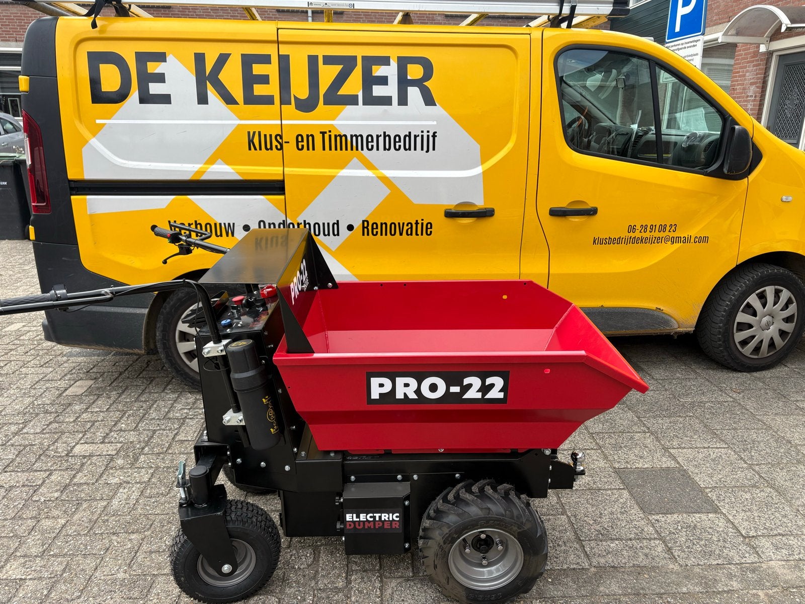 Mini Dumper 500kg op accu te huur - Elektrische kruiwagen, Ophalen