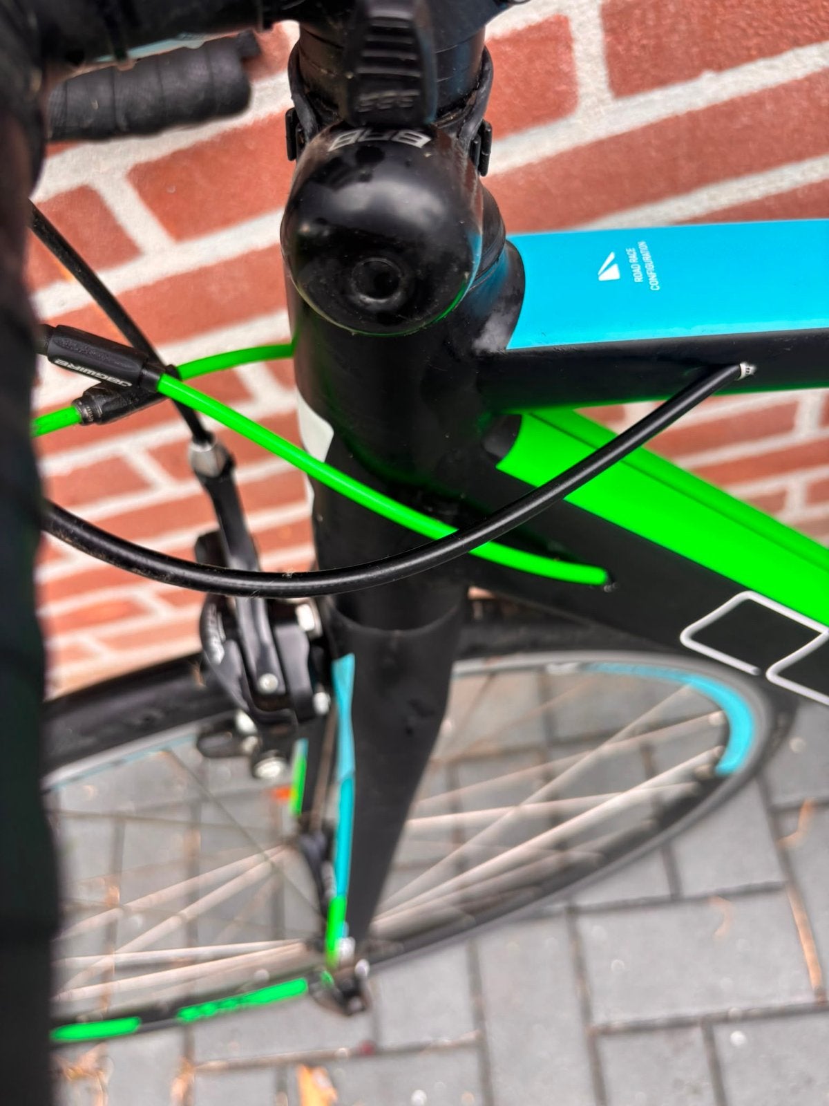 Cube Axial Pro racefiets, zwart/groen/blauw, zo goed als nie, Fietsen en Brommers, 28 inch, Velgrem, Aluminium, 49 tot 53 cm