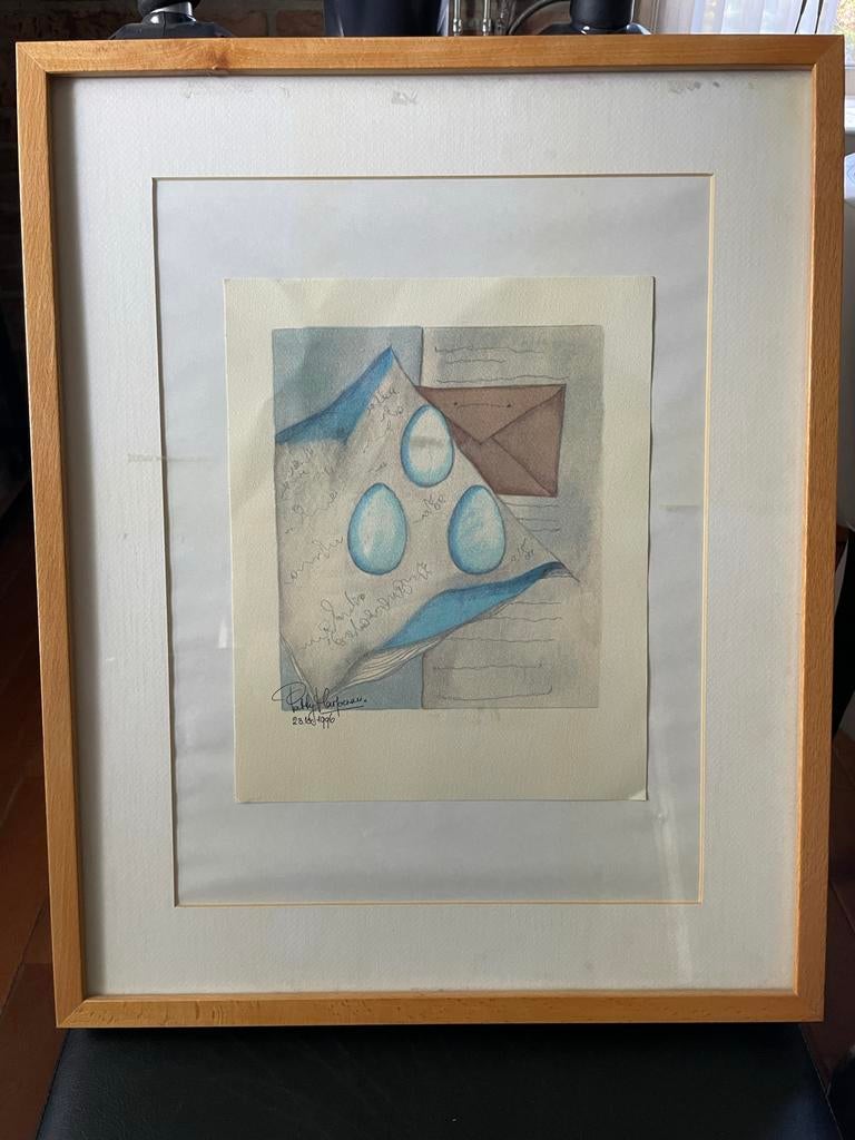 Gesigneerde zeefdruk Patty Harpenau - Expressive Eggs, Ophalen of Verzenden