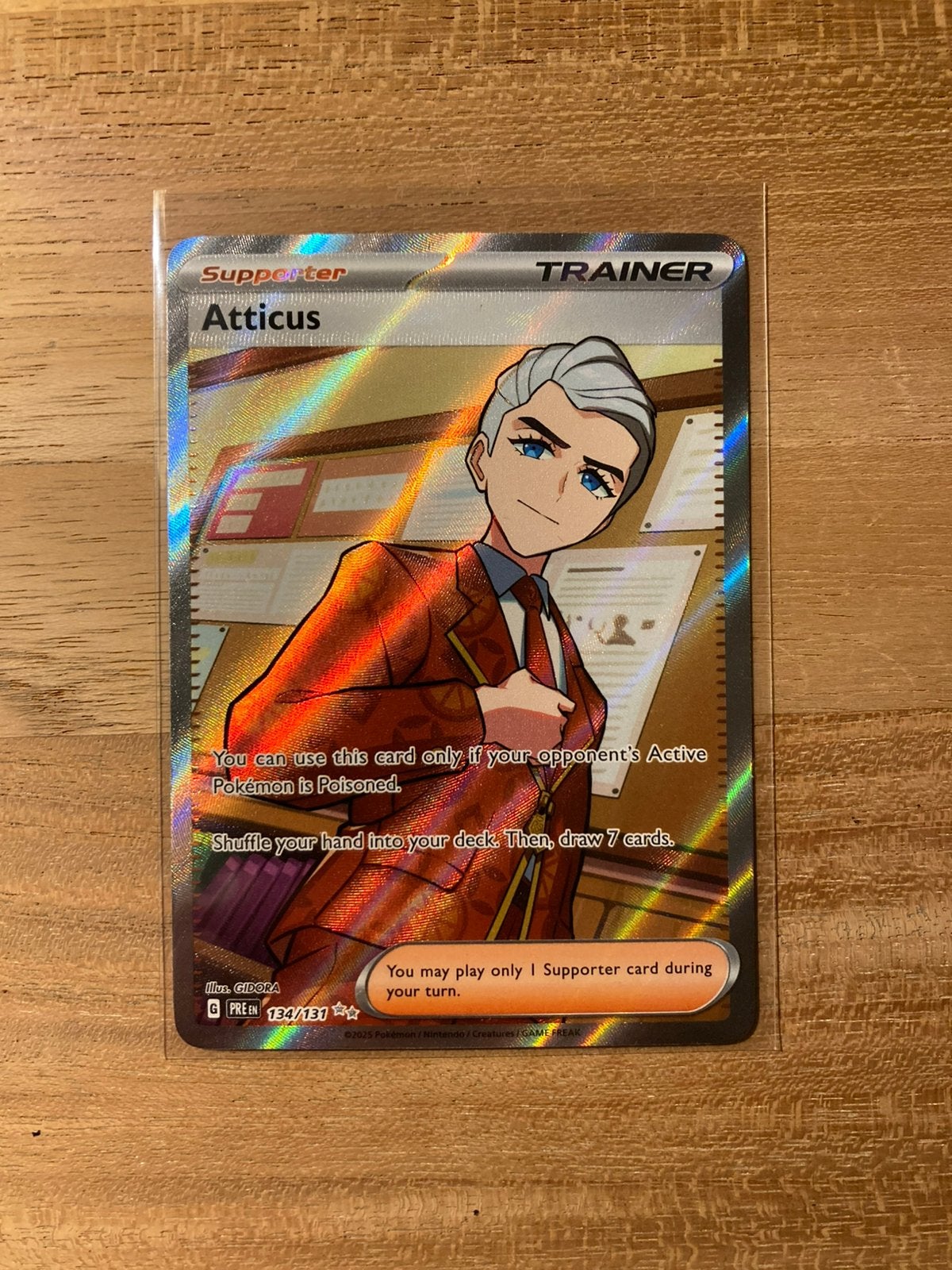 Pokemon Kaart Atticus 134/131 - Prismatic Evolutions, Ophalen of Verzenden, Zo goed als nieuw, Losse kaart