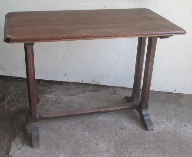 oude art deco eiken cafetafel bistro tafel, Antiek en Kunst, Ophalen