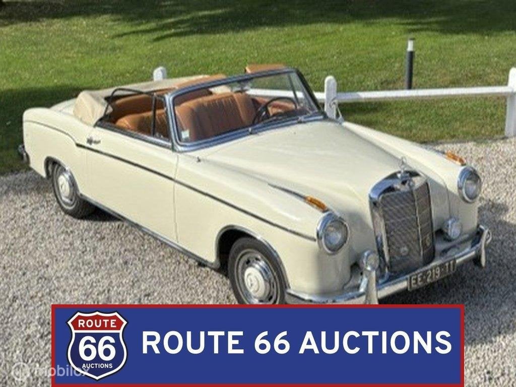 Mercedes-Benz 220 SE Cabriolet Ponton | 1960 | Route 66 Auct, Auto's, Overige carrosserieën, Zwart, Mercedes-Benz, Bedrijf