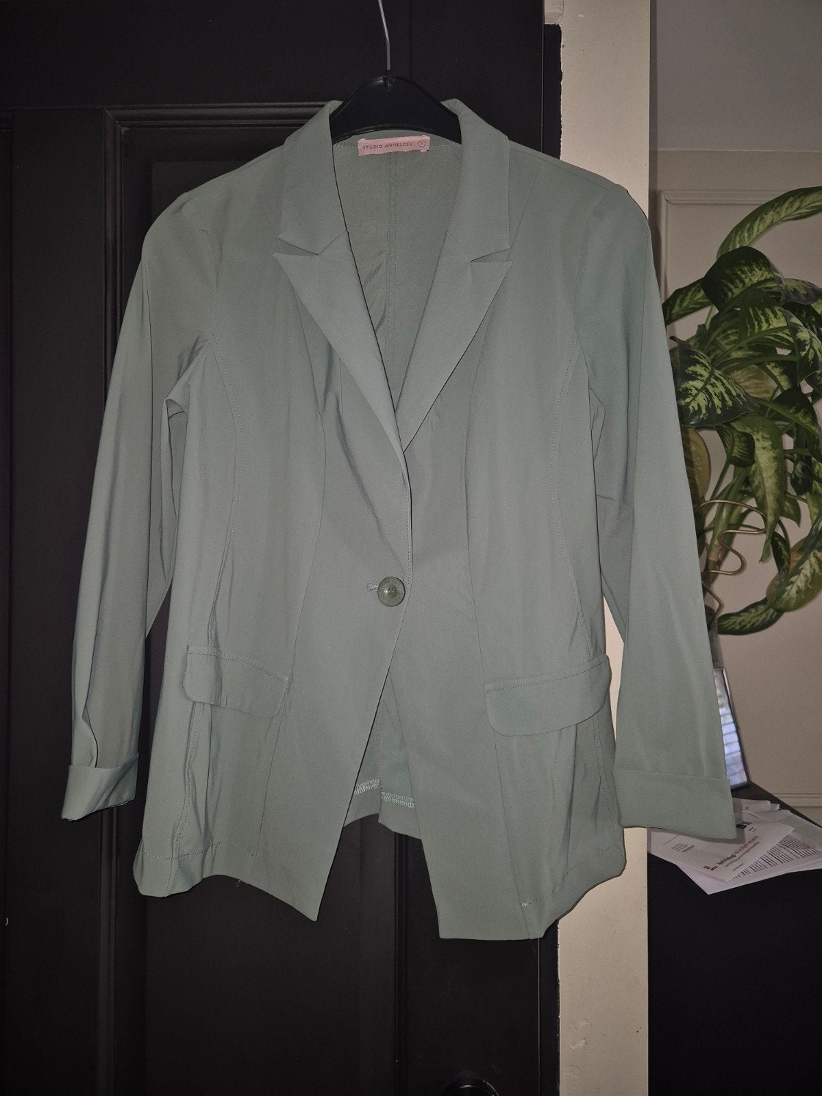 Studio Anneloes lichtgroene blazer travelstof maat S, Studio Anneloes, Ophalen of Verzenden, Zo goed als nieuw, Jasje