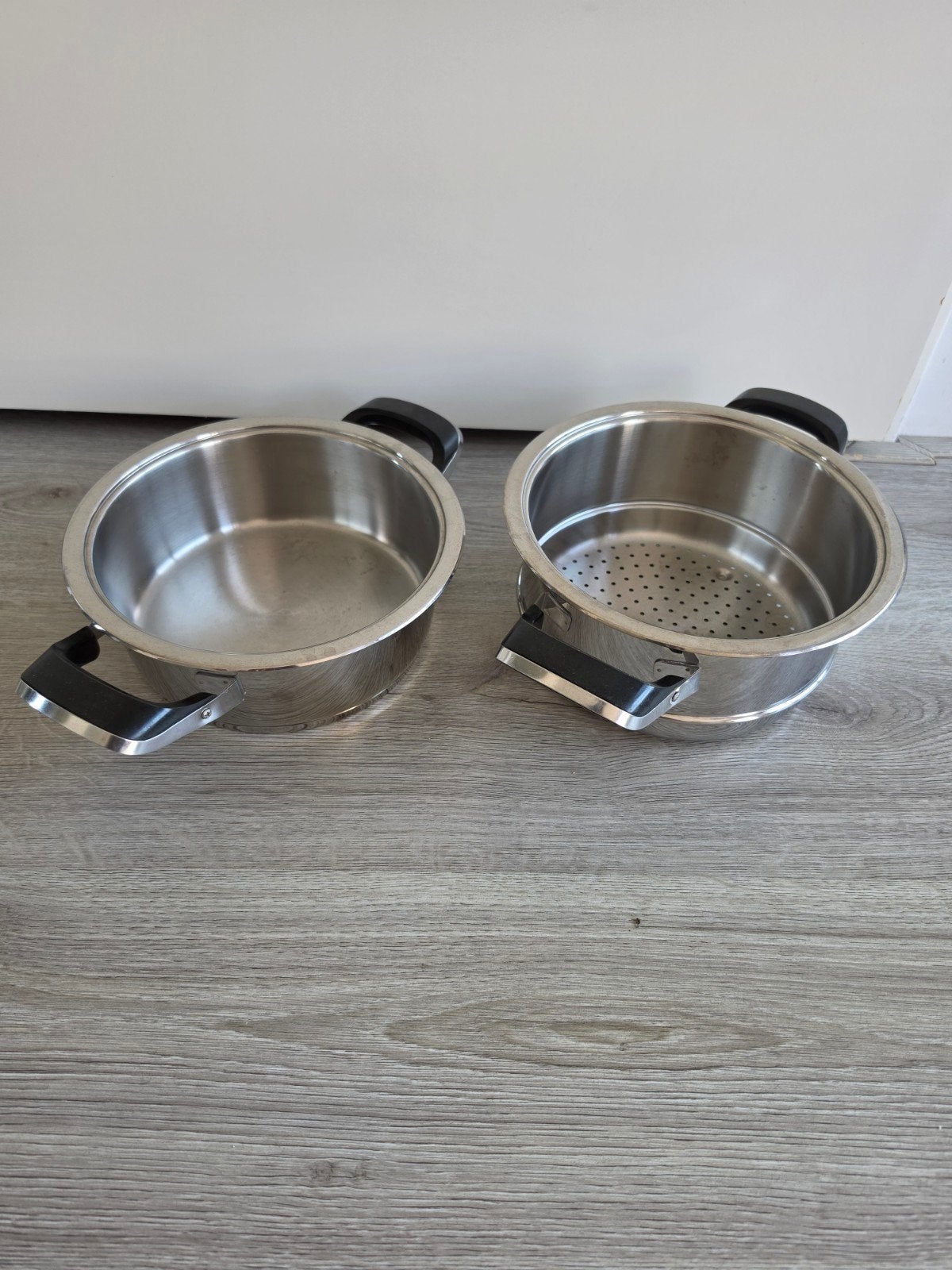 2 delige pan met opzet amc, Ophalen, Rvs, Pannenset
