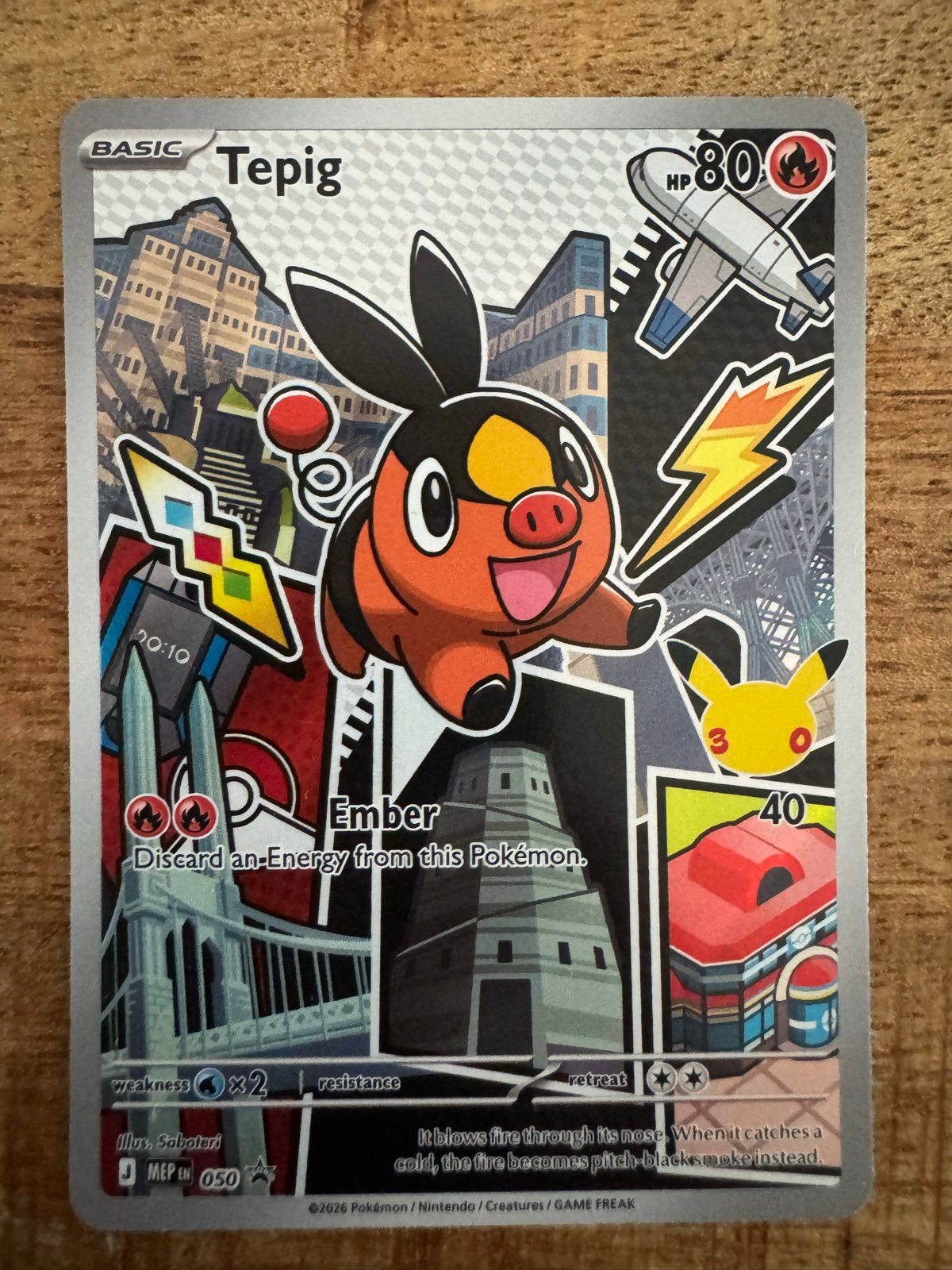 Tepig Pokemon Kaart - Zeldzaam en in Nieuwstaat, Ophalen of Verzenden, Nieuw, Losse kaart