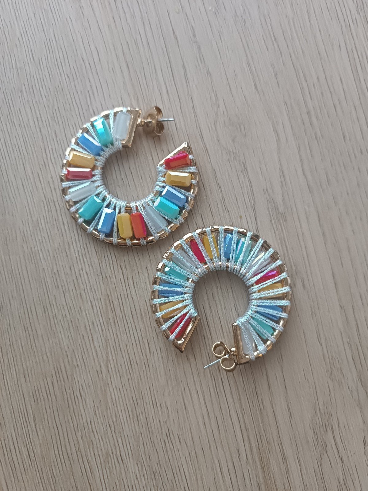 Zomerse oorbellen Ibiza stijl zo goed als nieuw, Overige materialen, Hangers, Ophalen of Verzenden, Zo goed als nieuw