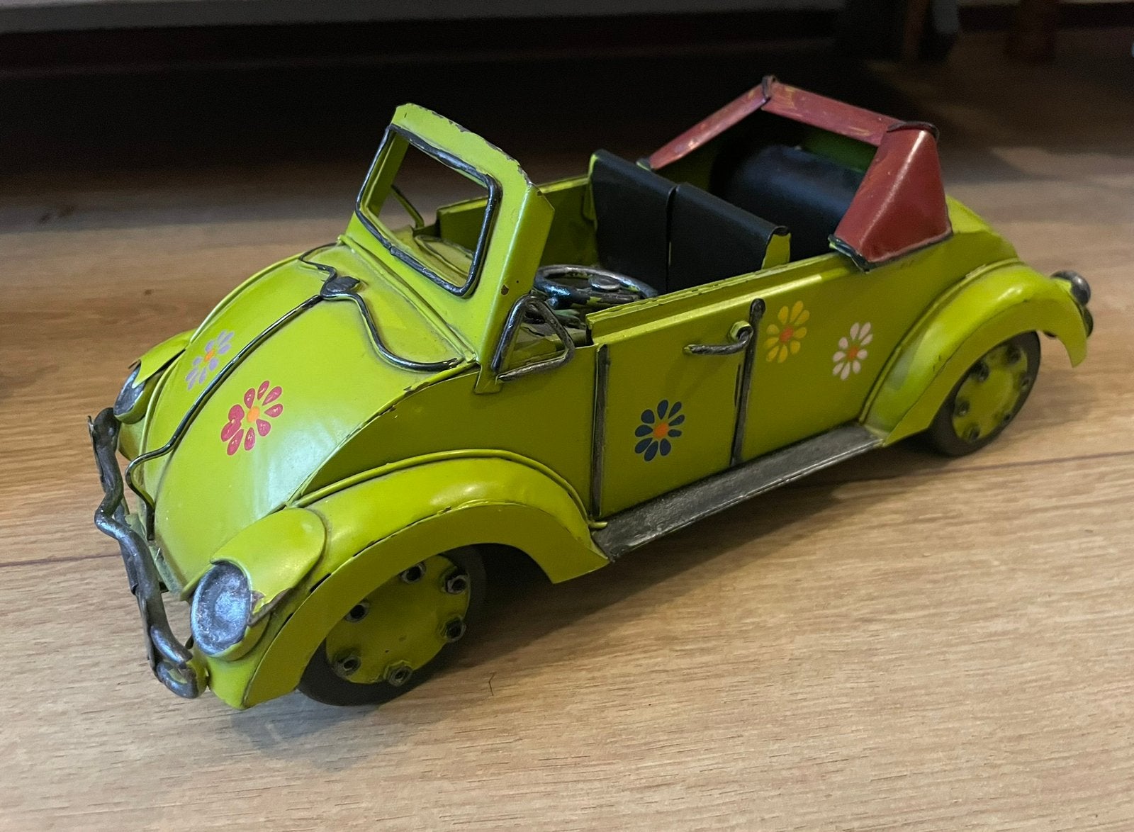 Metalen Volkswagen Kever Cabriolet groen bloemen, Ophalen of Verzenden, Zo goed als nieuw, Overige merken