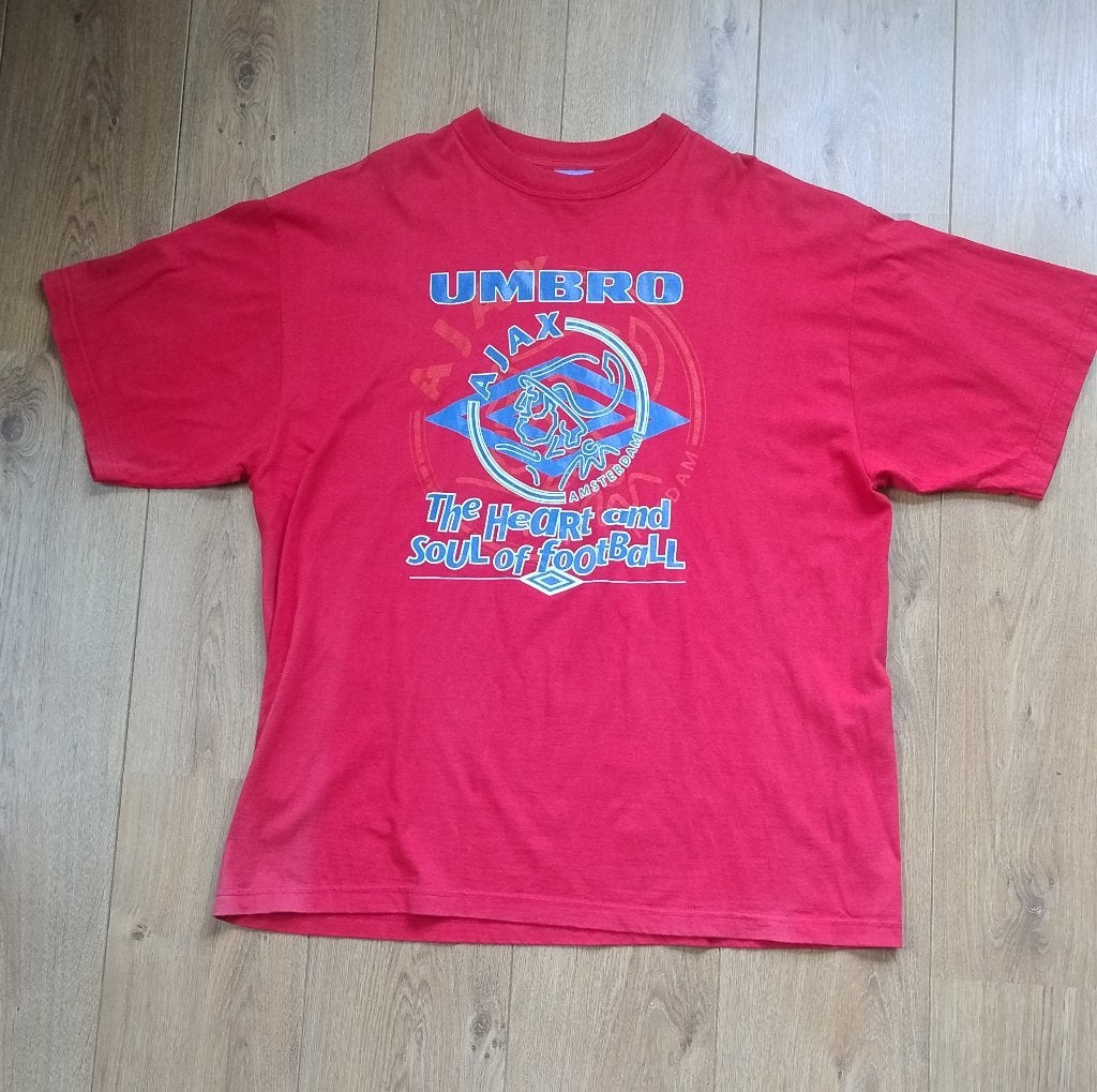T-shirt voetbalclub Ajax origineel fanshirt Umbro maat XXL, Ophalen of Verzenden, Zo goed als nieuw, Ajax, Shirt