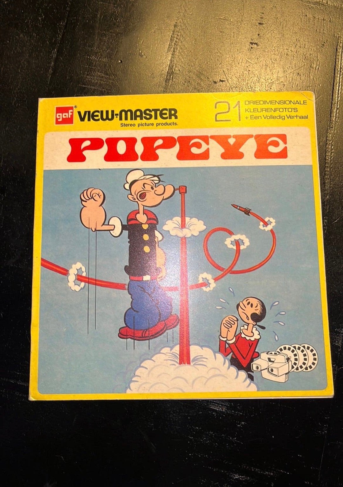 Vintage GAF View-Master Popeye compleet 3 schijven + verhaal, Ophalen of Verzenden, Zo goed als nieuw, Overige merken