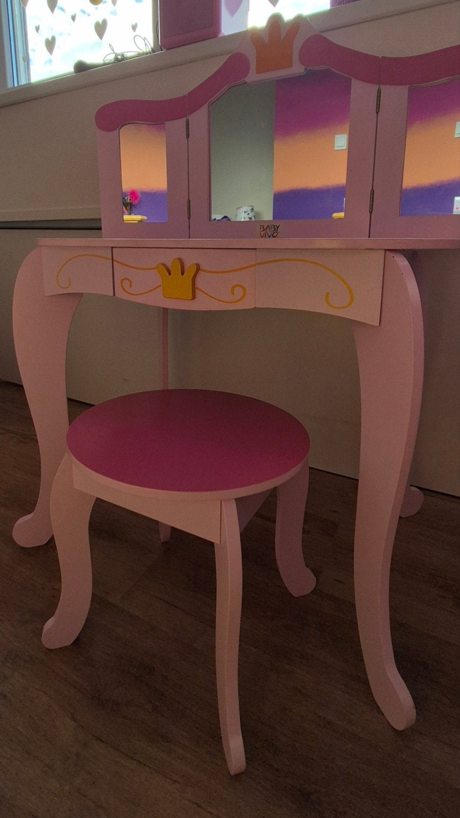 Roze prinsessen kaptafel met krukje, Ophalen, Gebruikt, Overige typen