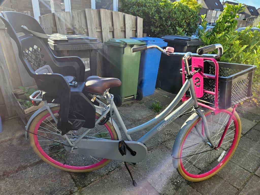 Spirit damesfiets met kinderzitje en mand, Ophalen