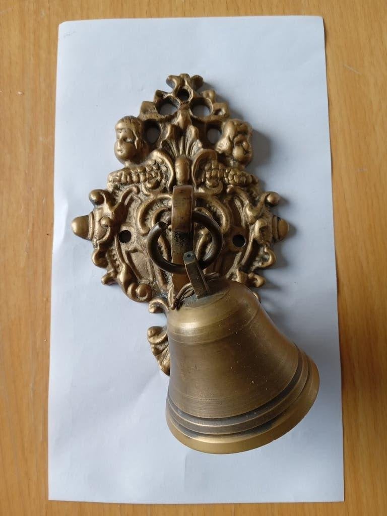 Antieke schellekoord bel met schellekoord, Ophalen of Verzenden
