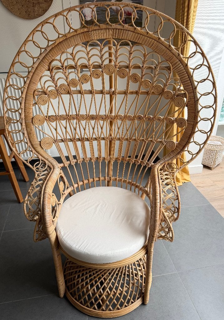 Balinese Rotan Peacock Stoel, Ophalen, Bruin, Riet of Rotan, Zo goed als nieuw