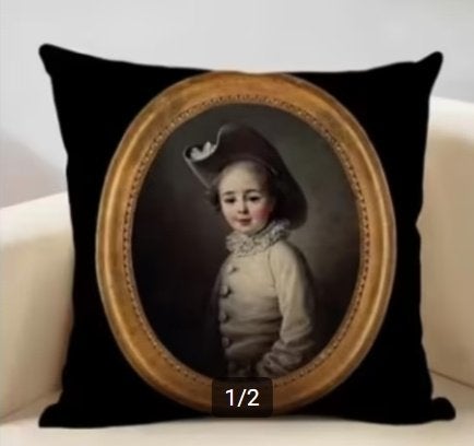 Nieuw zwarte kussenhoes lijst prent, Minder dan 50 cm, Nieuw, Ophalen of Verzenden, Schilderij