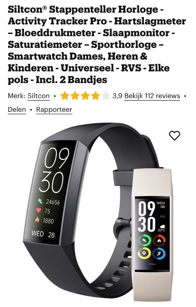 Activity tracker, Zwart, Nieuw, Ophalen of Verzenden, Siltcon